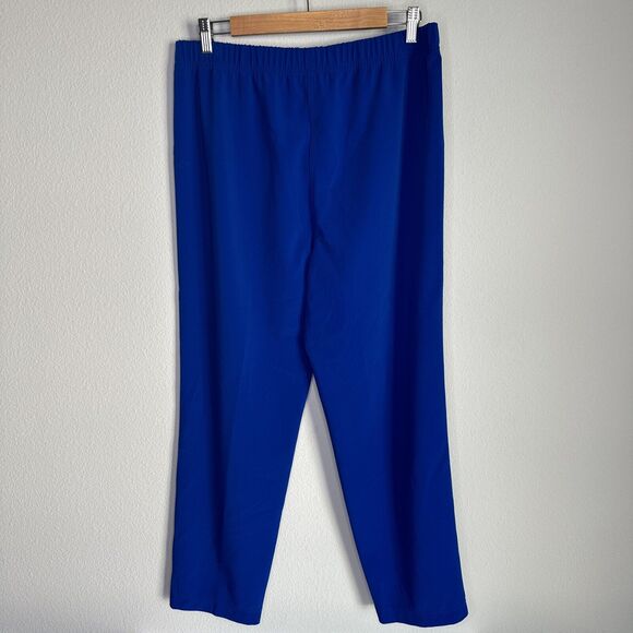 ST. JOHN Women's Blue Pull On Elastic Waist Casual Ankle Dress Pants Size Medium - Picture 2 of 4